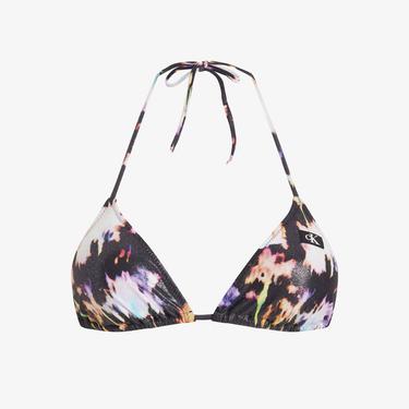  Calvin Klein Monogram Foil Kadın Siyah Bikini Üstü