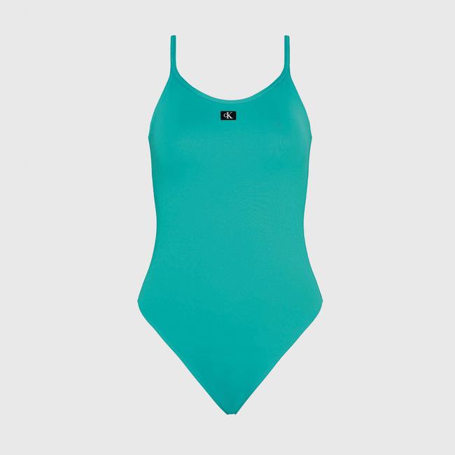  Calvin Klein Monogram Kadın Mavi Mayo