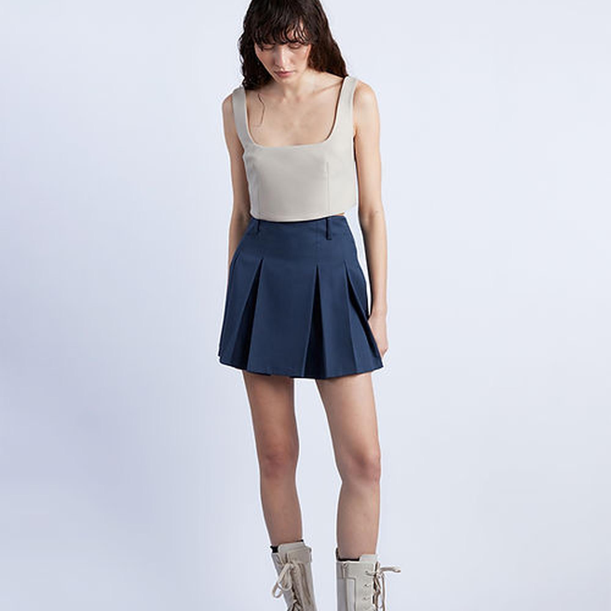 Wabi Sabi Kadın Lacivert Sail Pilikaşe Etek