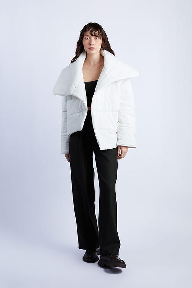  Wabi Sabi Kadın Beyaz Cozy Asimetrik Mont