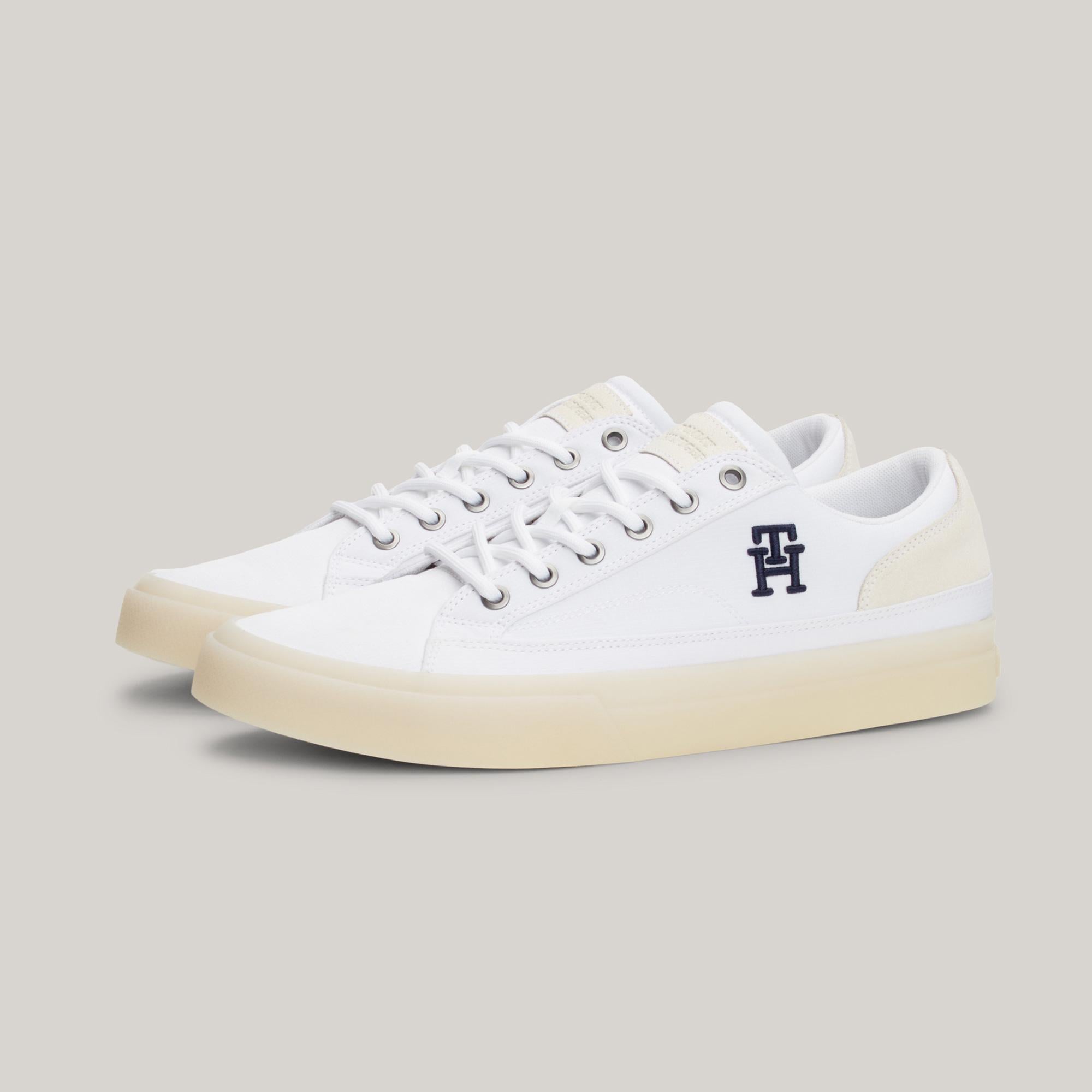 Tommy Hilfiger Vulcingeet Low Mix Erkek Beyaz Sneaker