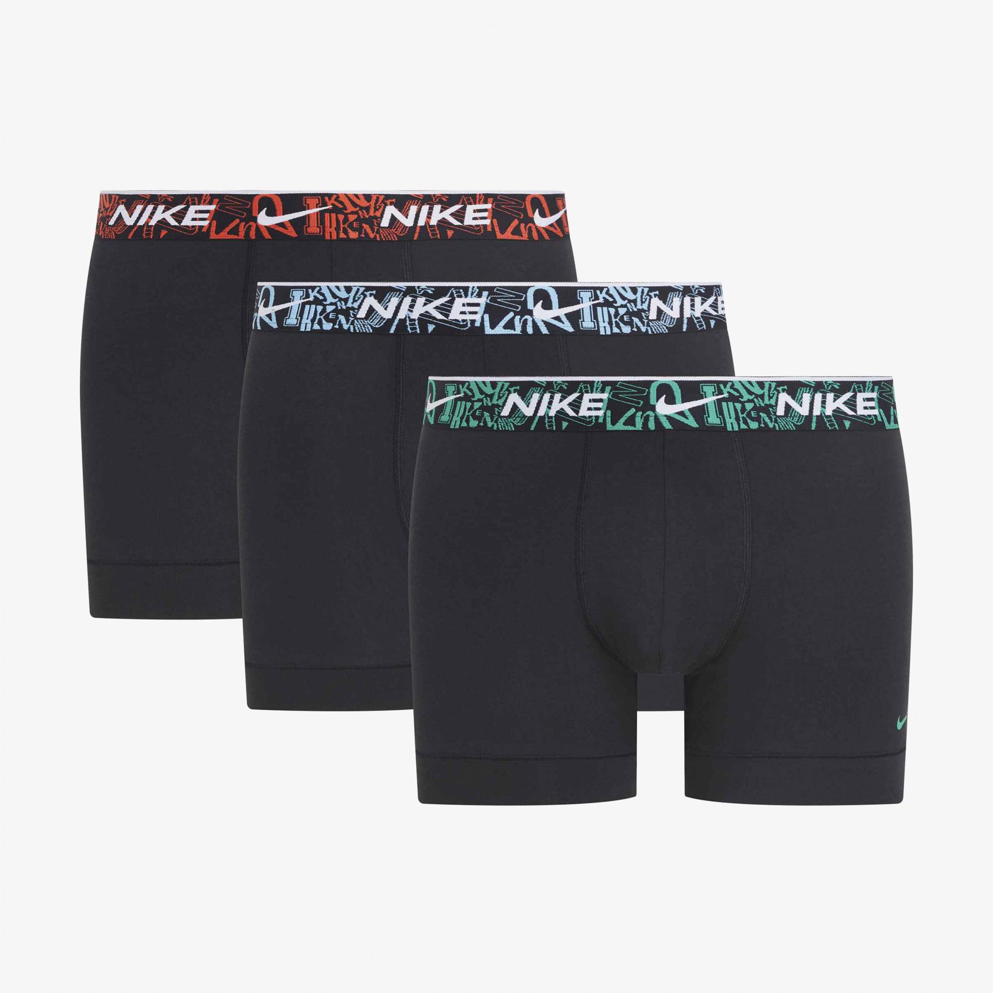 Nike E-Day Cotton Stretch 3'lü Erkek Siyah Boxer