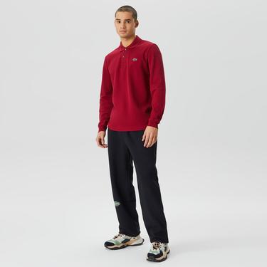  Lacoste Erkek Classic Fit Uzun Kollu Bordo Polo