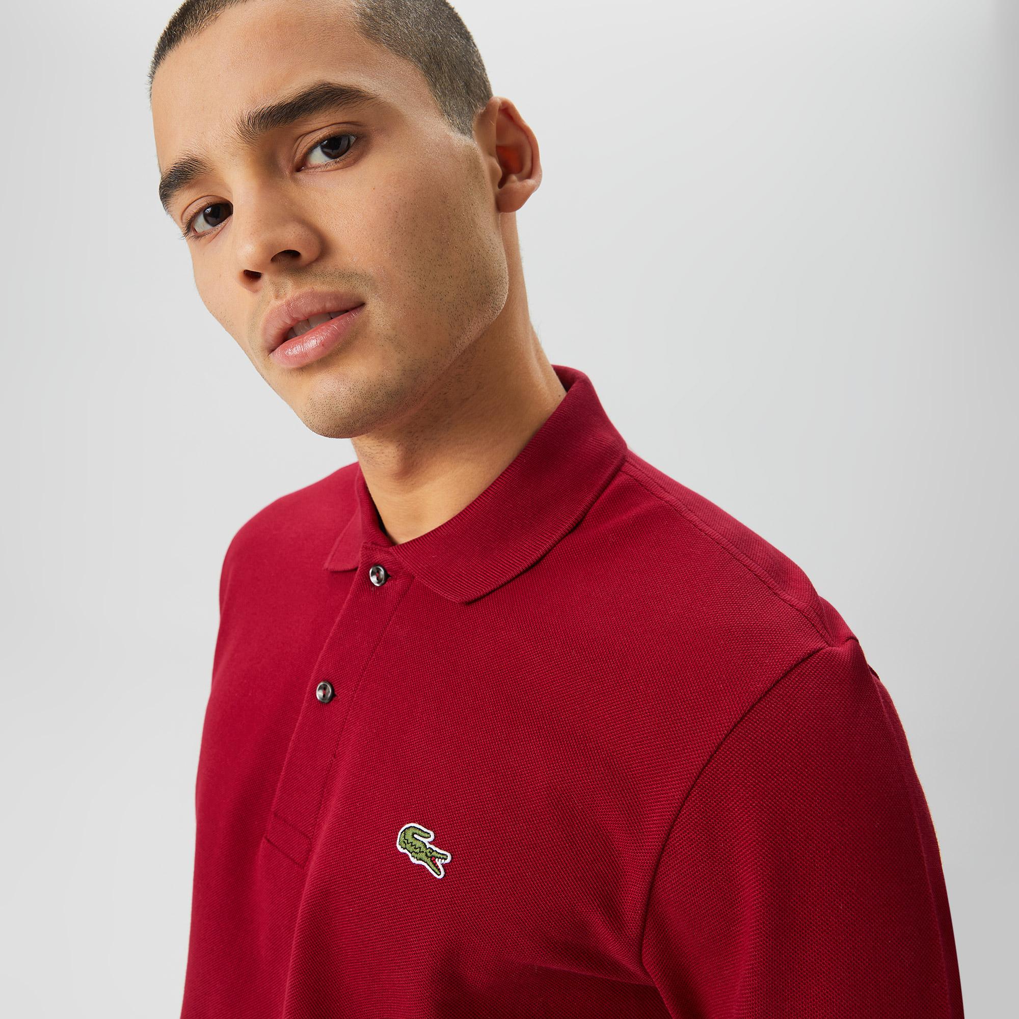 L.12.12 Erkek Classic Fit Uzun Kollu Bordo Polo