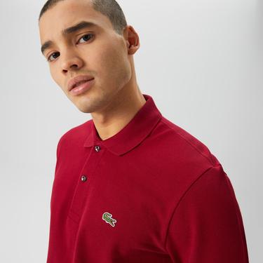  L.12.12 Erkek Classic Fit Uzun Kollu Bordo Polo
