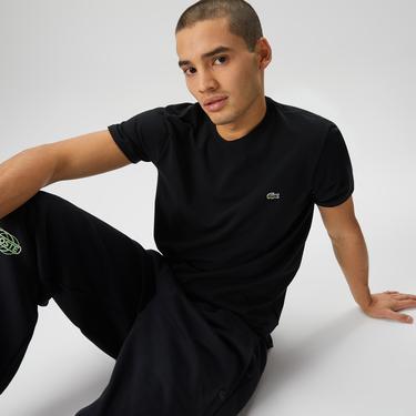  Lacoste Erkek Slim Fit Bisiklet Yaka Siyah T-Shirt
