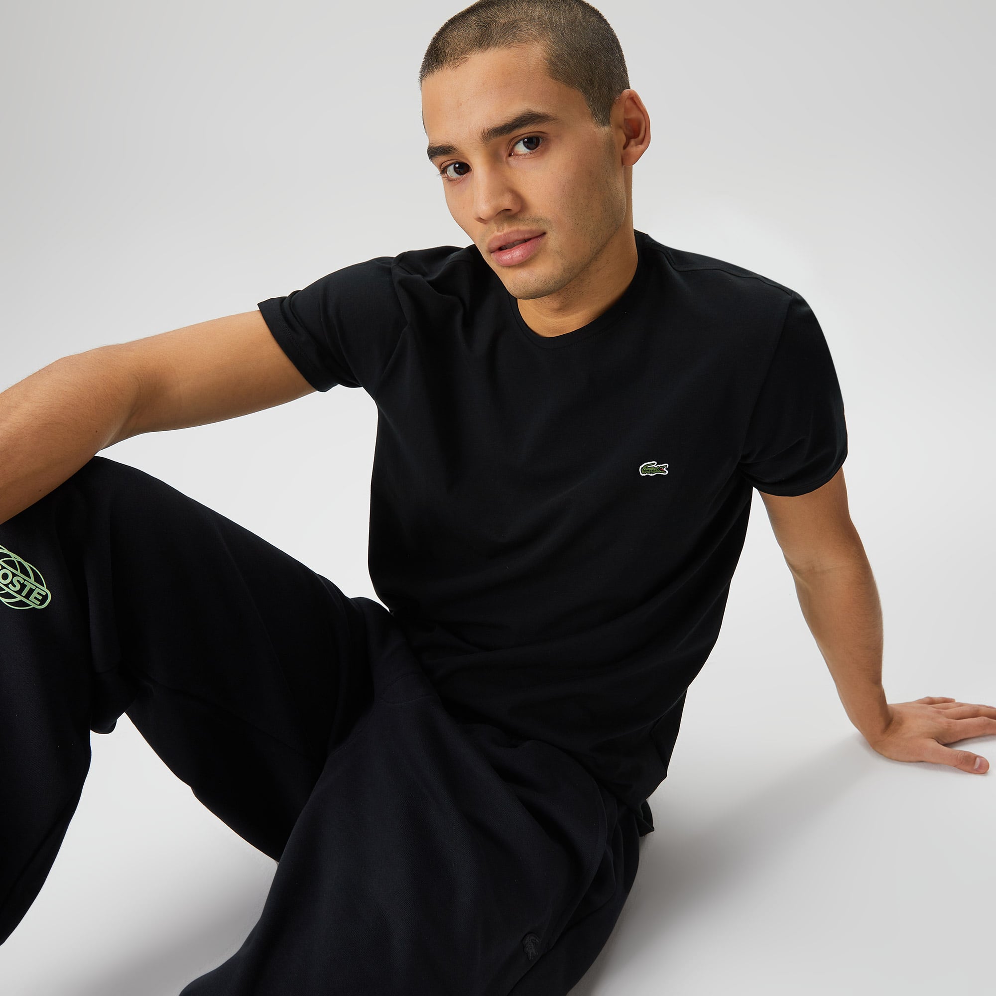  Lacoste Erkek Slim Fit Bisiklet Yaka Siyah T-Shirt