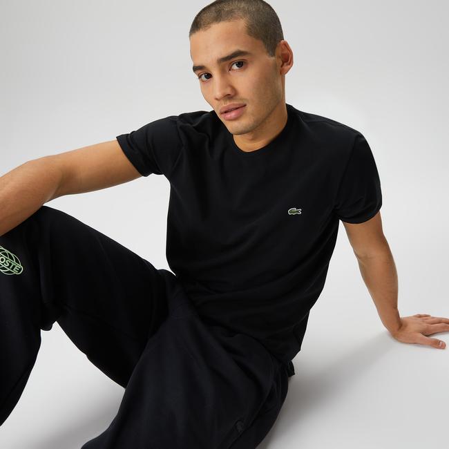  Lacoste Erkek Slim Fit Bisiklet Yaka Siyah T-Shirt