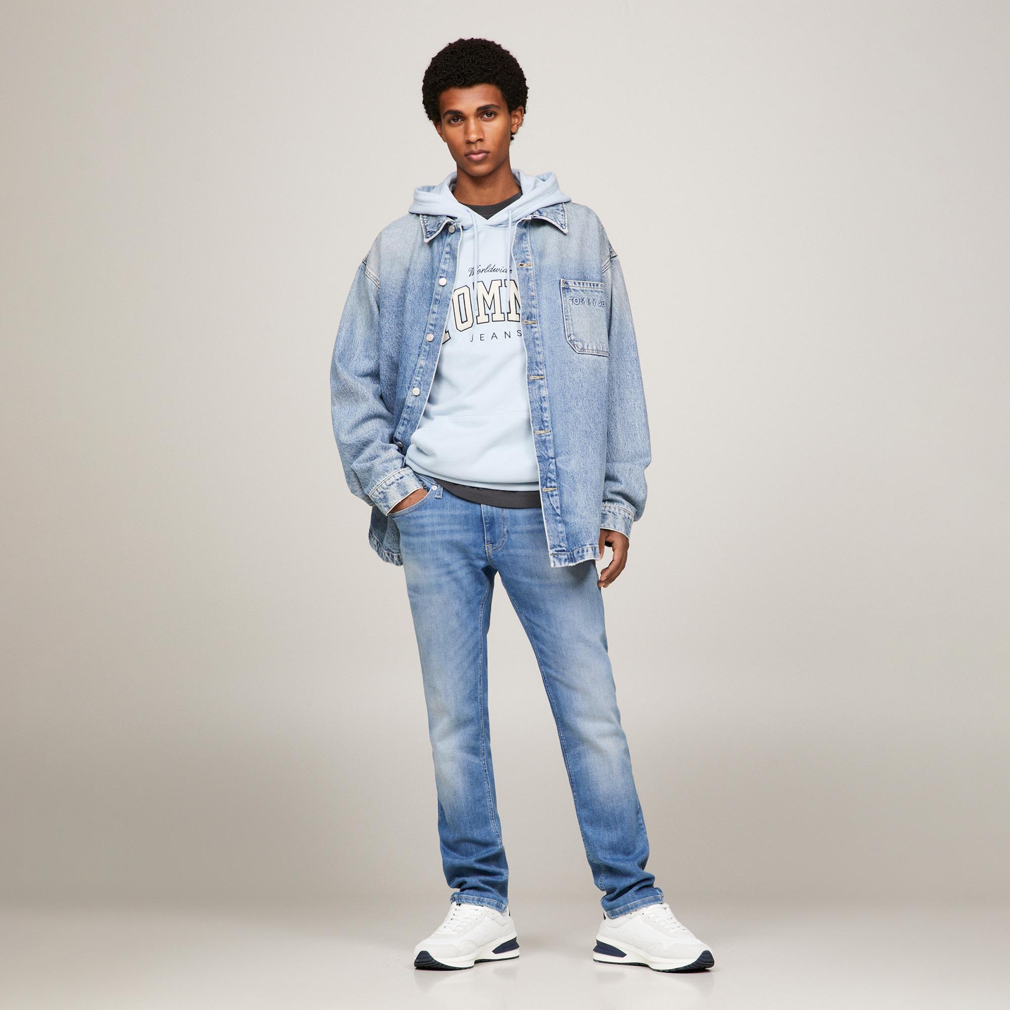 Tommy Jeans Runner Outsole Erkek Mavi-Beyaz Spor Ayakkabı