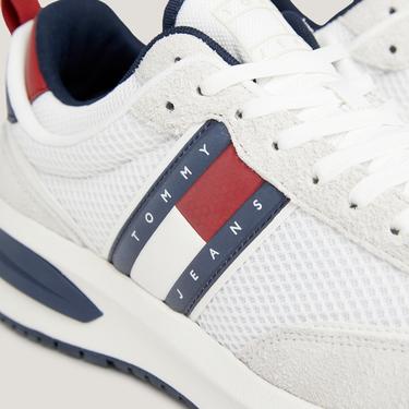  Tommy Jeans Runner Outsole Erkek Mavi-Beyaz Spor Ayakkabı