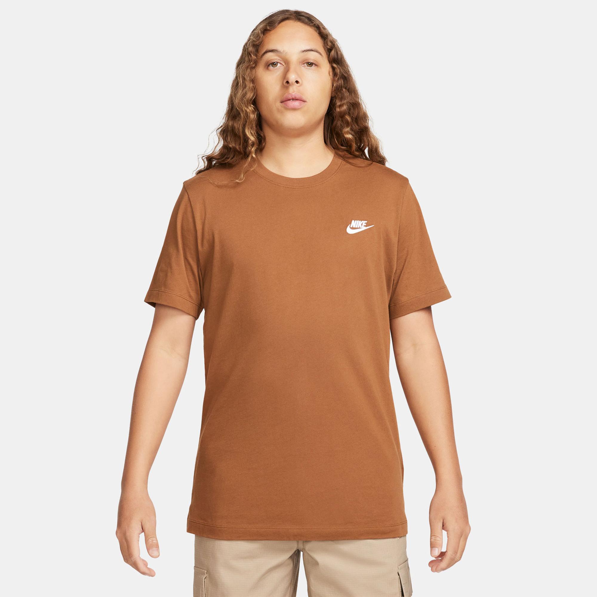 Nike Sportswear Club Erkek Kahverengi T-Shirt