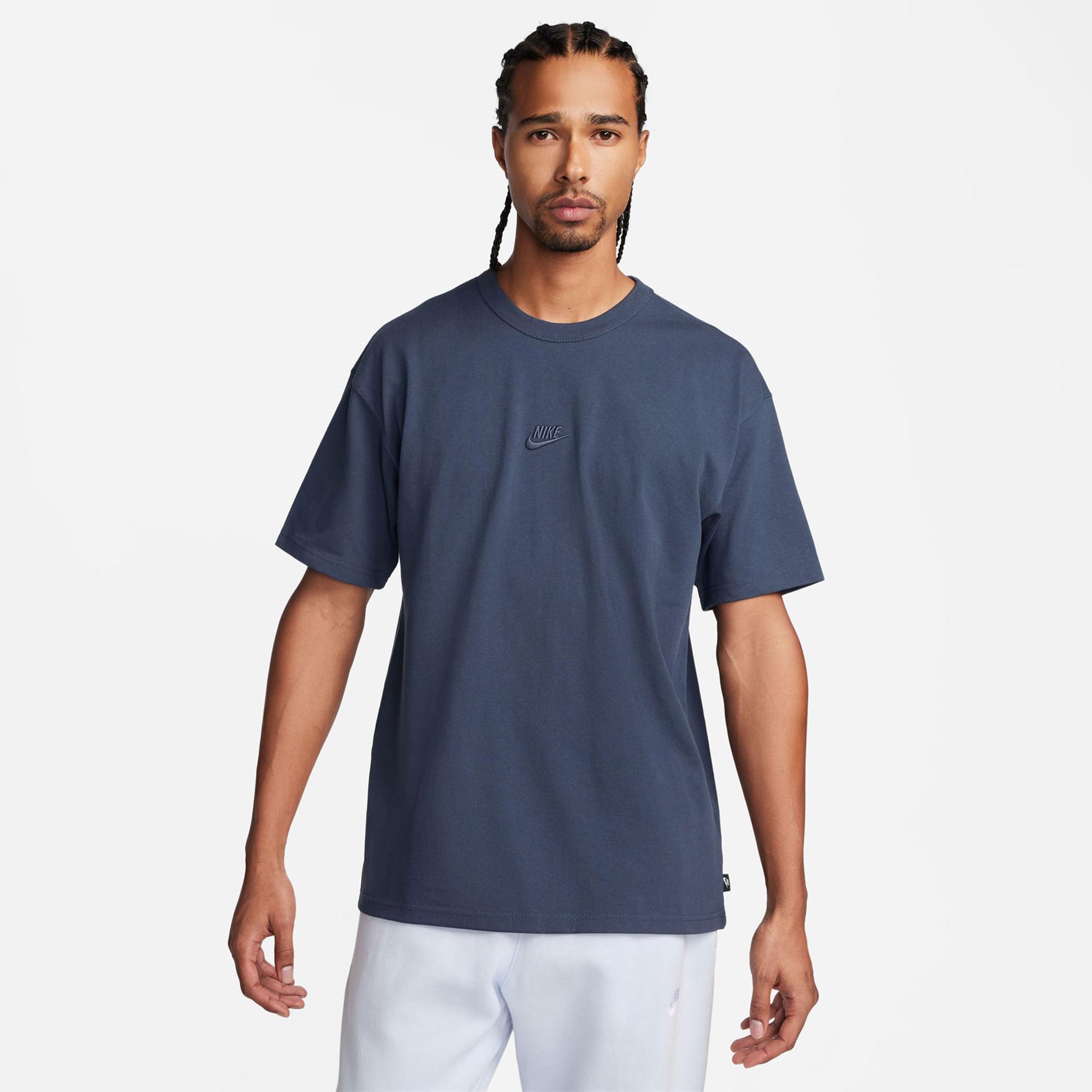 Nike Sportswear Premium Essentials Erkek Mavi T-Shirt