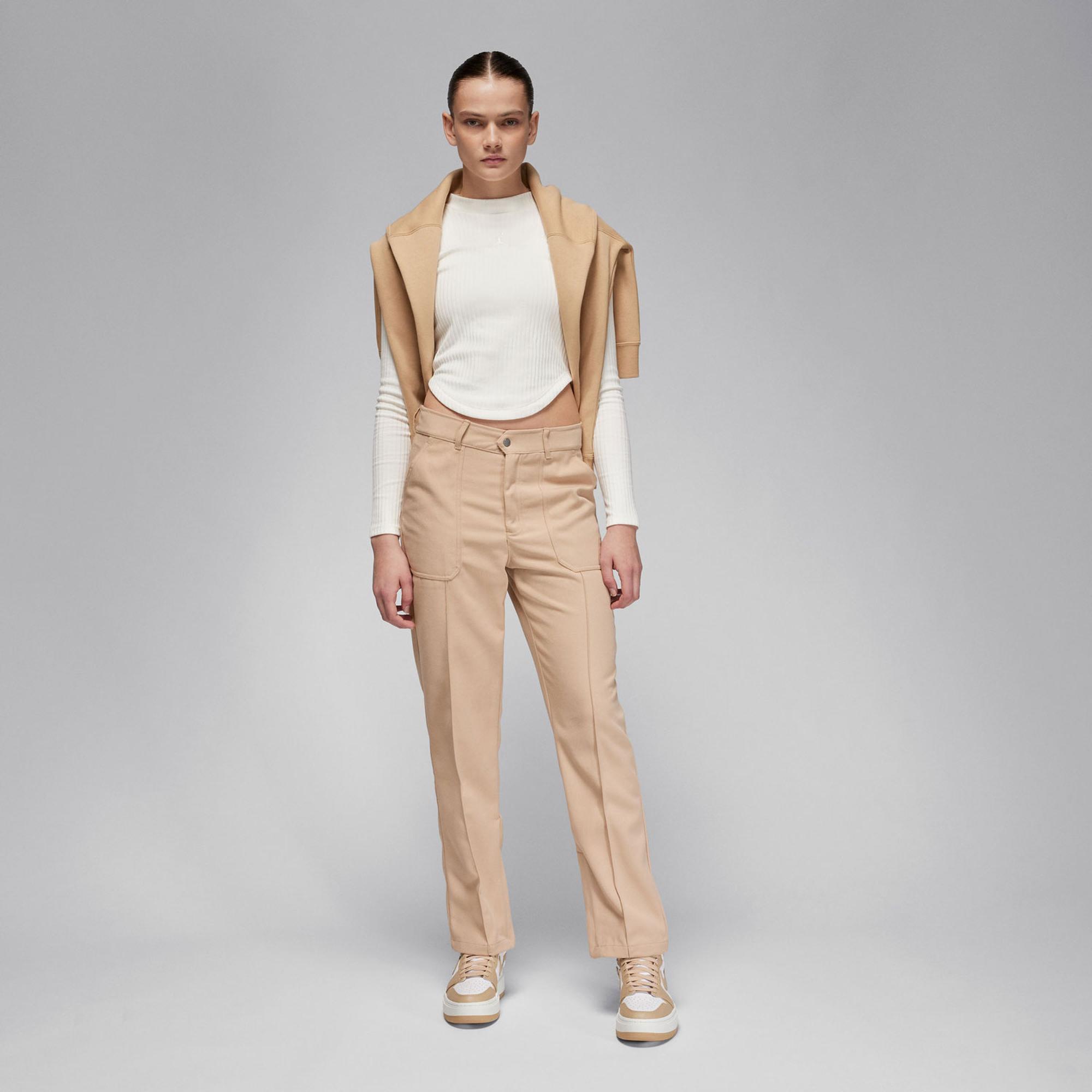 Jordan Kadın Krem Rengi Uzun Kollu T-Shirt