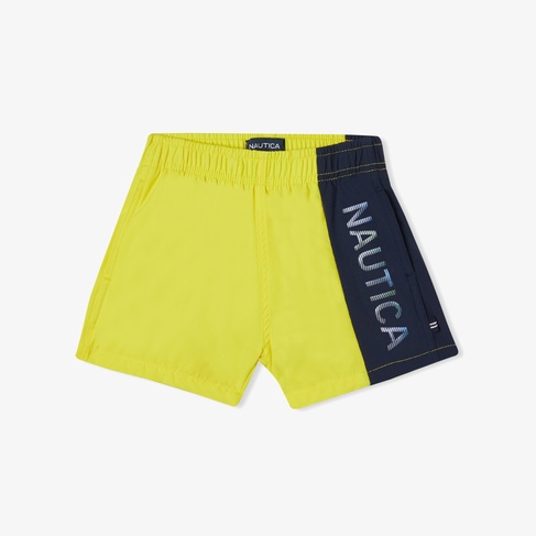  Nautica Erkek Çocuk Sarı Renk Bloklu Şort Mayo