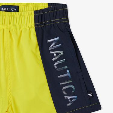  Nautica Erkek Çocuk Sarı Renk Bloklu Şort Mayo