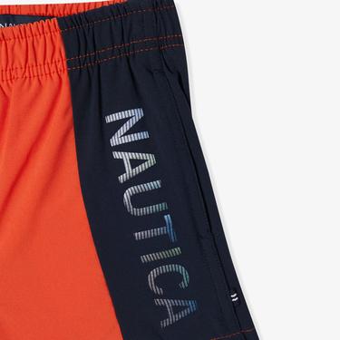  Nautica Çocuk Turuncu Renk Bloklu Şort Mayo