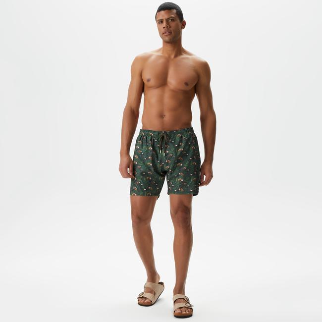  Nautica Erkek Yeşil Baskılı Şort Mayo