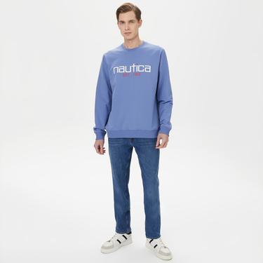  Nautica Erkek Mavi Standart Fit Sweatshirt
