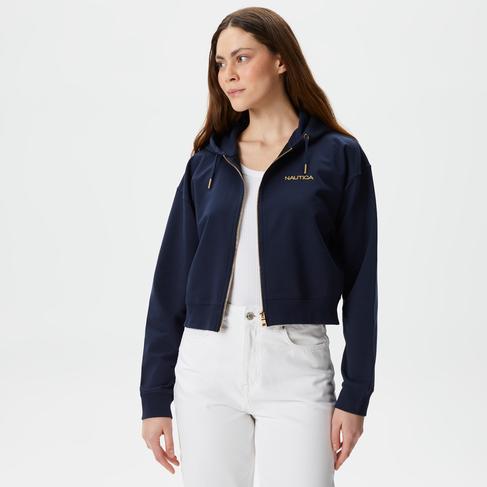  Nautica Kadın Lacivert Relaxed Fit Sweatshirt