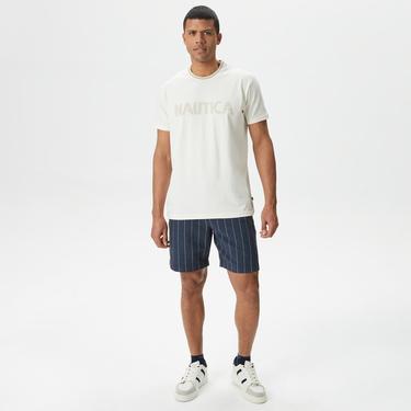  Nautica Erkek Beyaz Standart Fit T-Shirt
