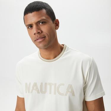  Nautica Erkek Beyaz Standart Fit T-Shirt