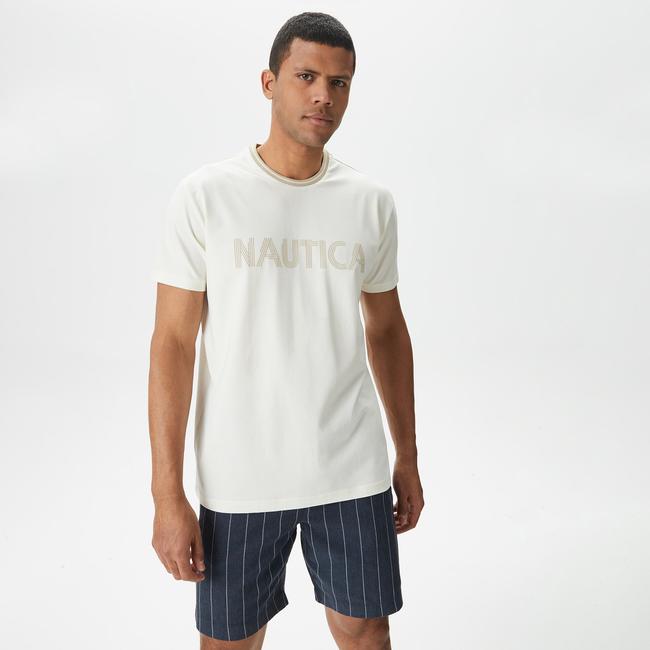  Nautica Erkek Beyaz Standart Fit T-Shirt