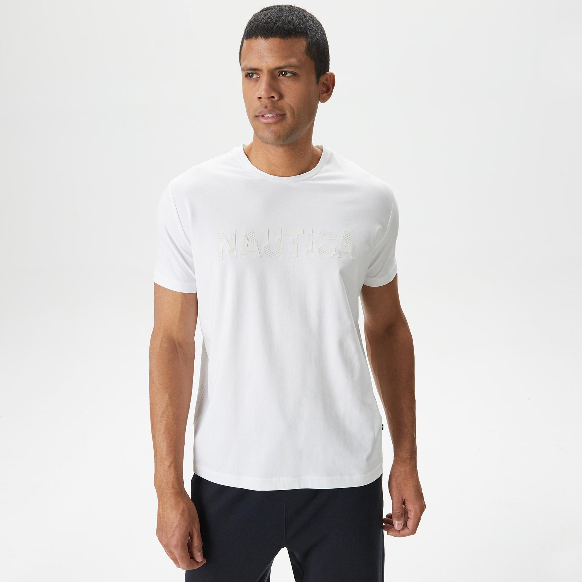 Nautica Erkek Beyaz Standart Fit T-Shirt