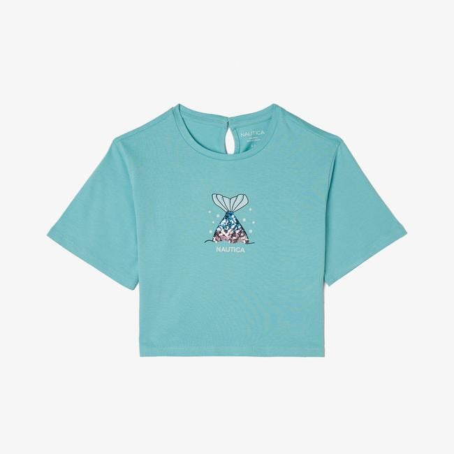  Nautica Kız Çocuk Mavi Relaxed Fit T-Shirt