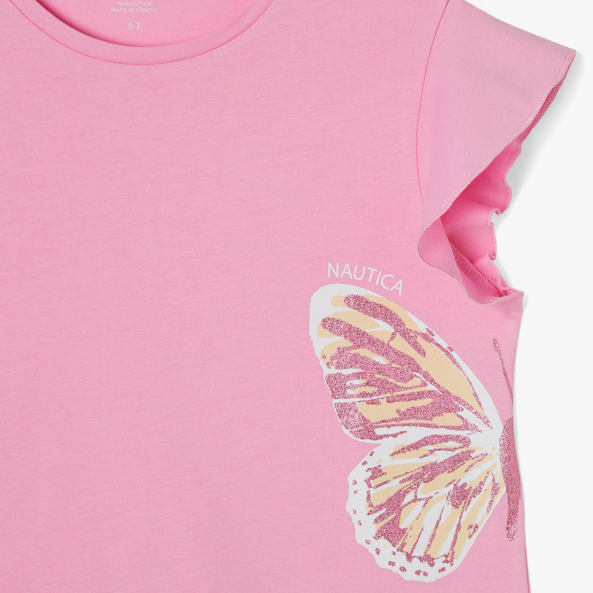 Nautica Kız Çocuk Pembe Relaxed Fit T-Shirt
