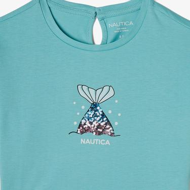  Nautica Kız Çocuk Mavi Relaxed Fit T-Shirt