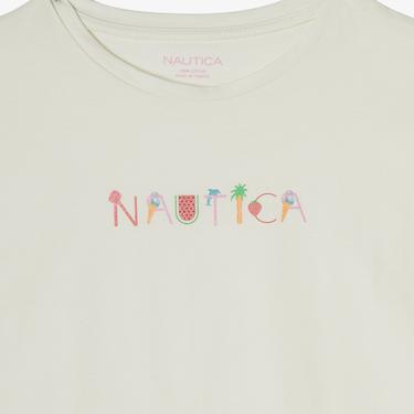  Nautica Kız Çocuk Beyaz Relaxed Fit T-Shirt