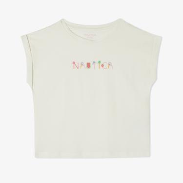  Nautica Kız Çocuk Beyaz Relaxed Fit T-Shirt