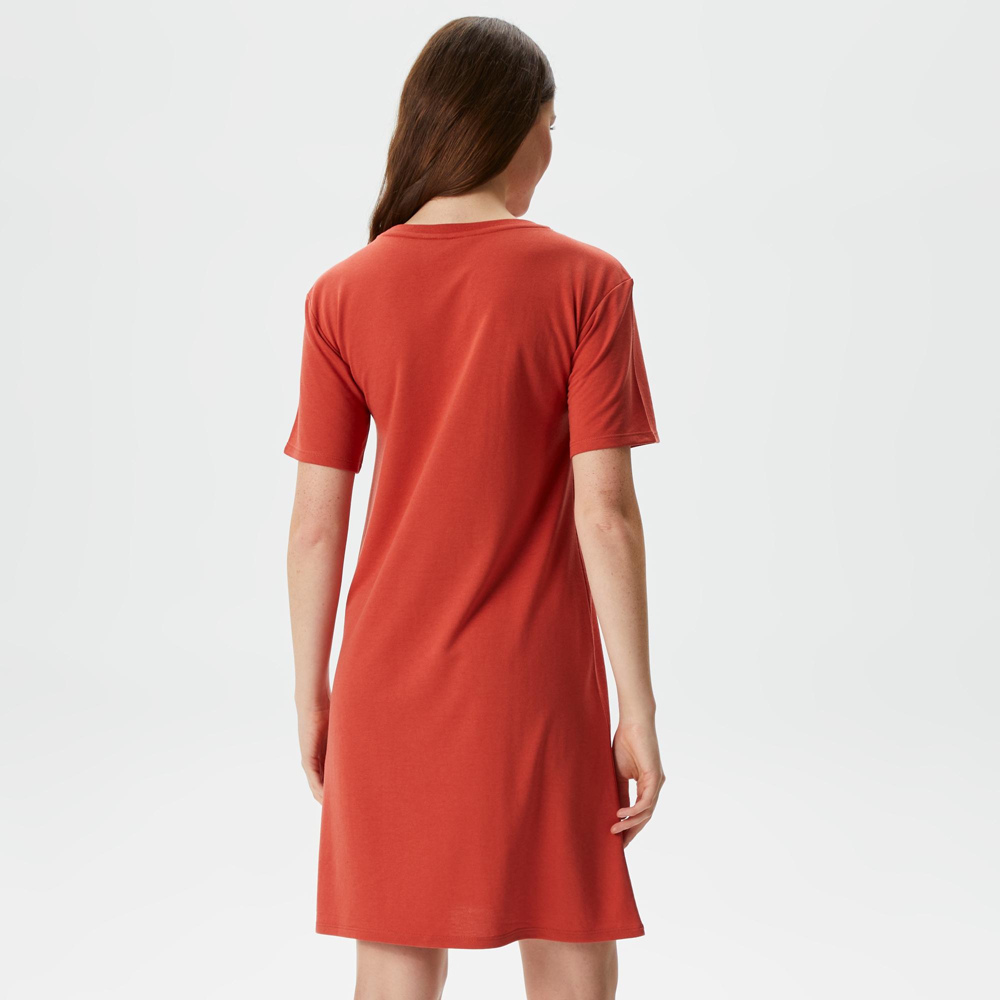 Nautica Kadın Kiremit Relaxed Fit Kısa Kollu Elbise