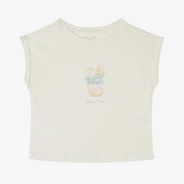  Nautica Kız Çocuk Beyaz Relaxed Fit T-Shirt