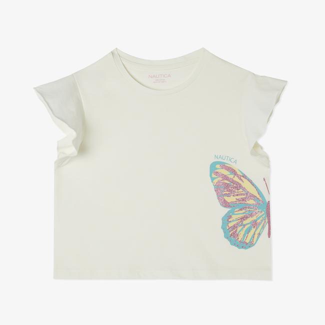  Nautica Kız Çocuk Beyaz Relaxed Fit T-Shirt