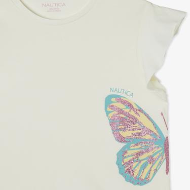  Nautica Kız Çocuk Beyaz Relaxed Fit T-Shirt
