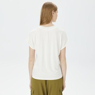  Nautica Kadın Beyaz Relaxed Fit T-Shirt