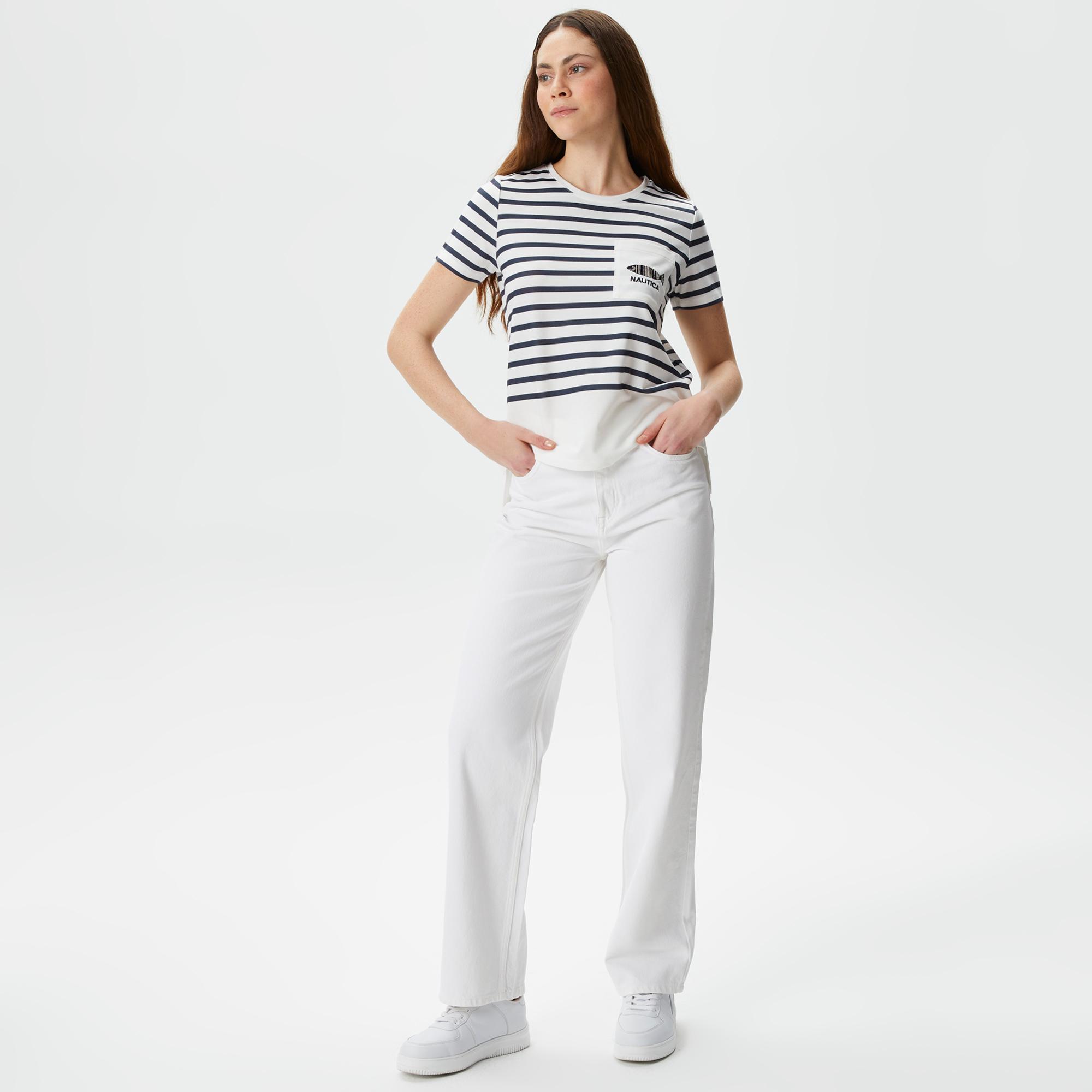 Nautica Kadın Beyaz Relaxed Fit Jean