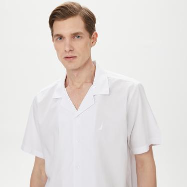  Nautica Erkek Beyaz Classic Fit Kısa Kollu Gömlek