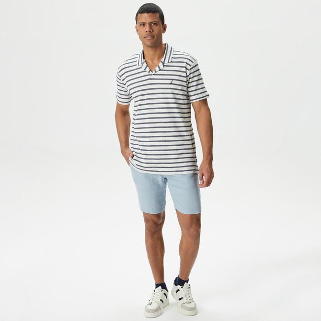  Nautica Erkek Mavi Slim Fit Keten Şort