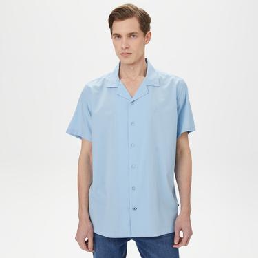  Nautica Erkek Mavi Classic Fit Kısa Kollu Gömlek