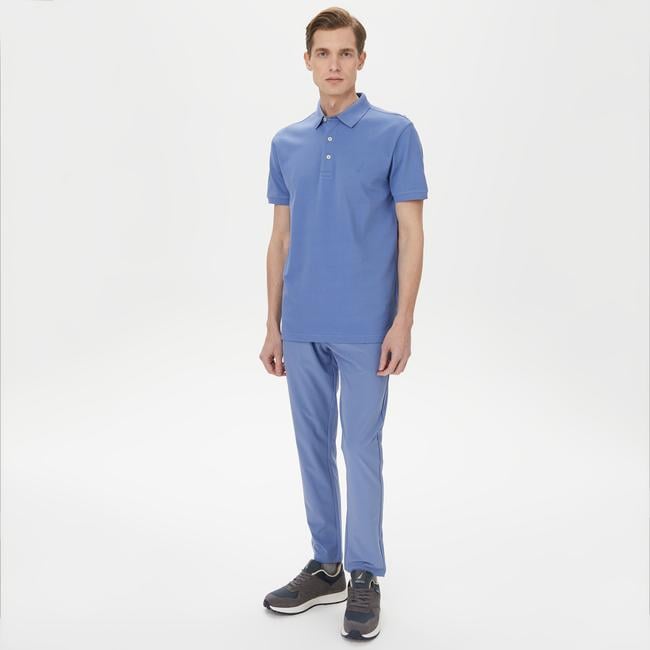  Nautica Erkek Mavi Slim Fit Kısa Kollu Polo Yaka T-Shirt