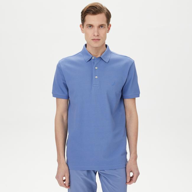 Nautica Erkek Mavi Slim Fit Kısa Kollu Polo