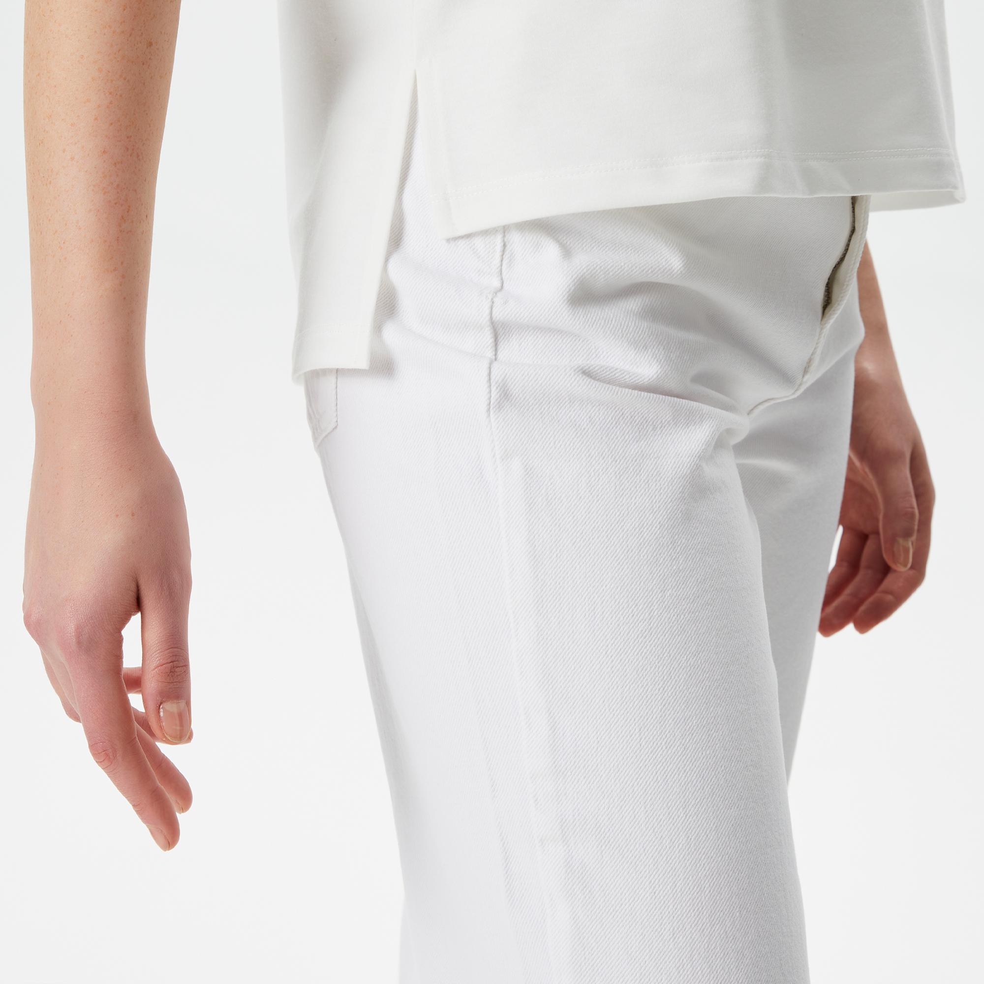 Nautica Kadın Beyaz Regular Fit Çizgili T-Shirt