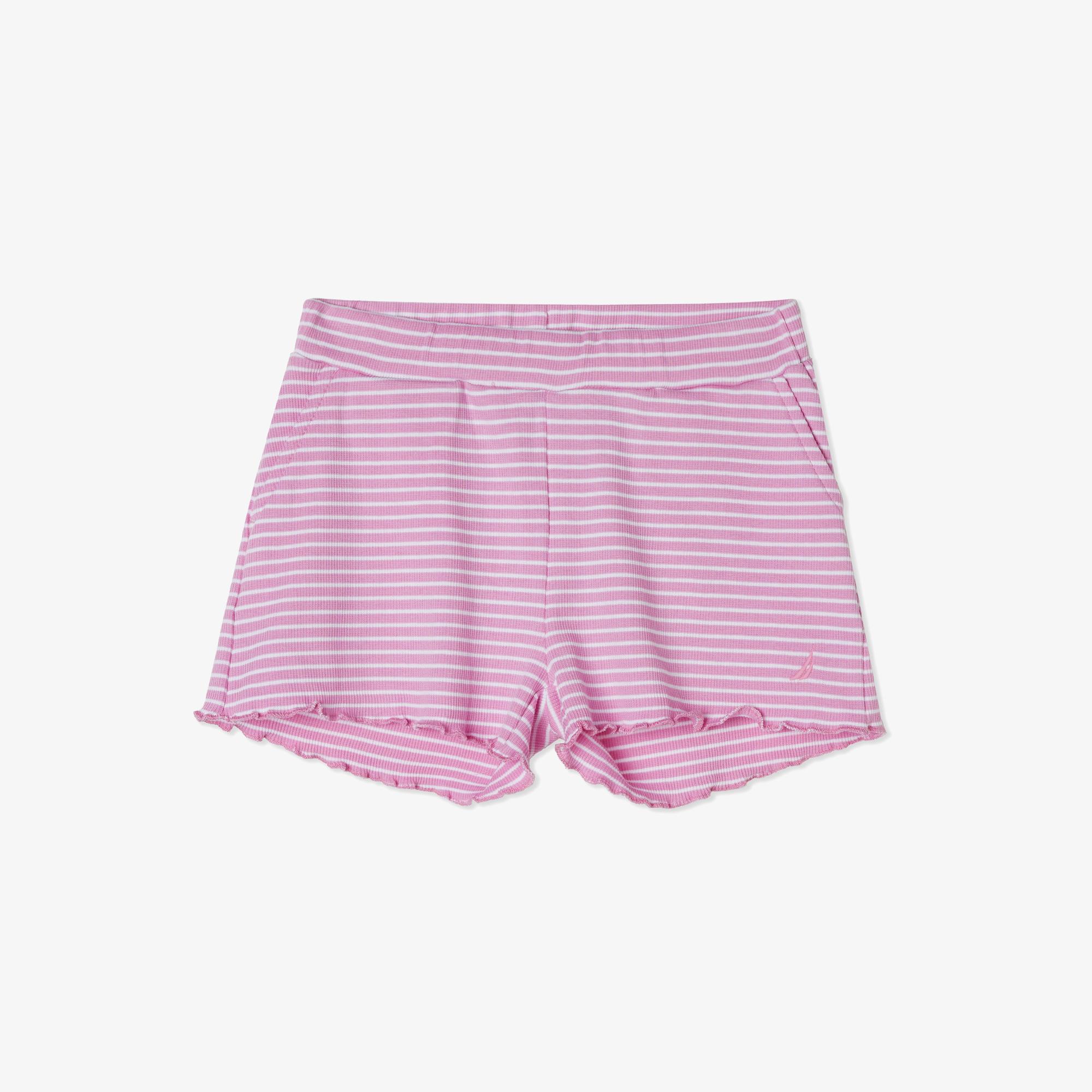 Nautica Kız Çocuk Pembe Relaxed Fit Çizgili Şort