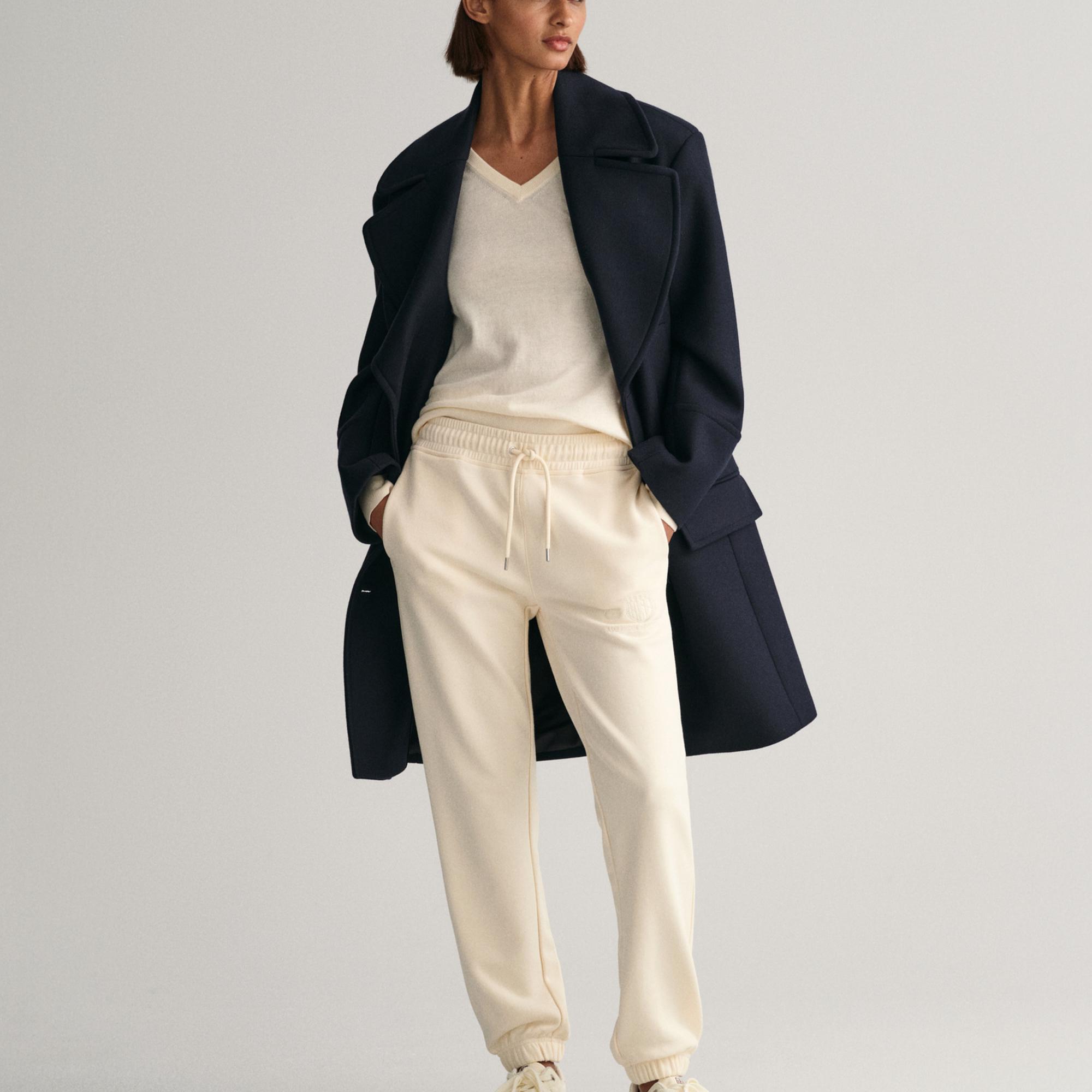 GANT Kadın Beyaz Regular Fit Eşofman Altı