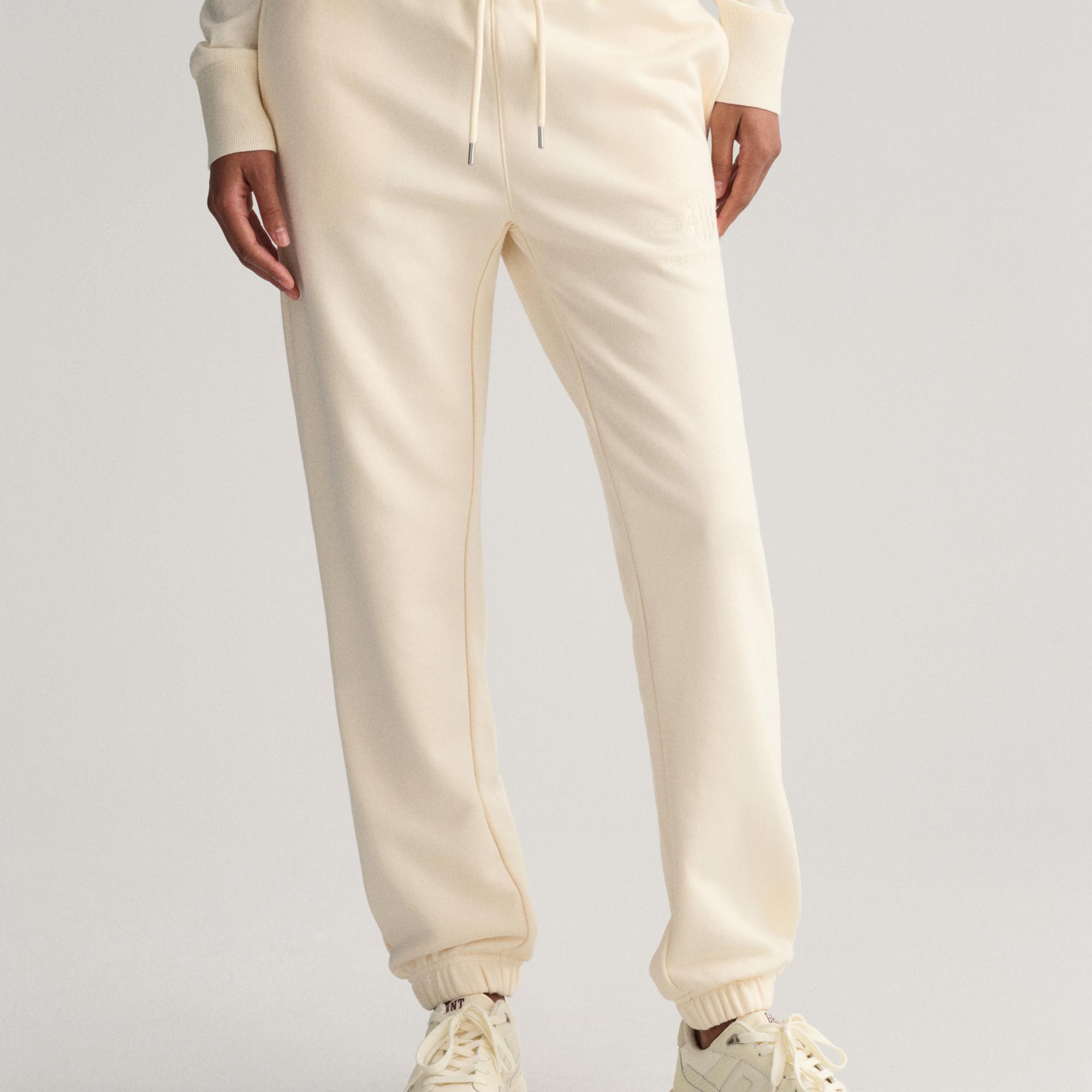 GANT Kadın Beyaz Regular Fit Eşofman Altı