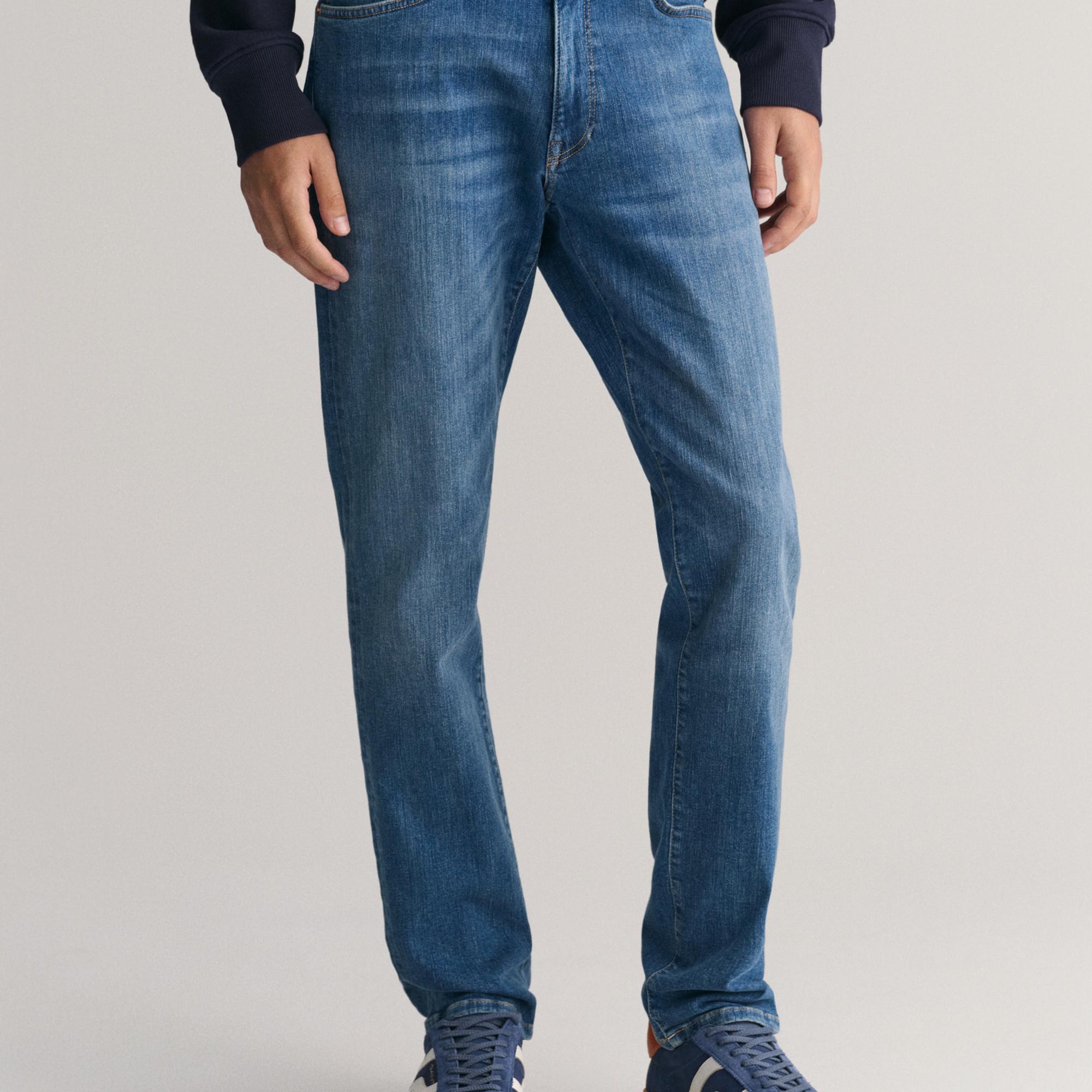 GANT Erkek Mavi Extra Slim Fit Jean Pantolon