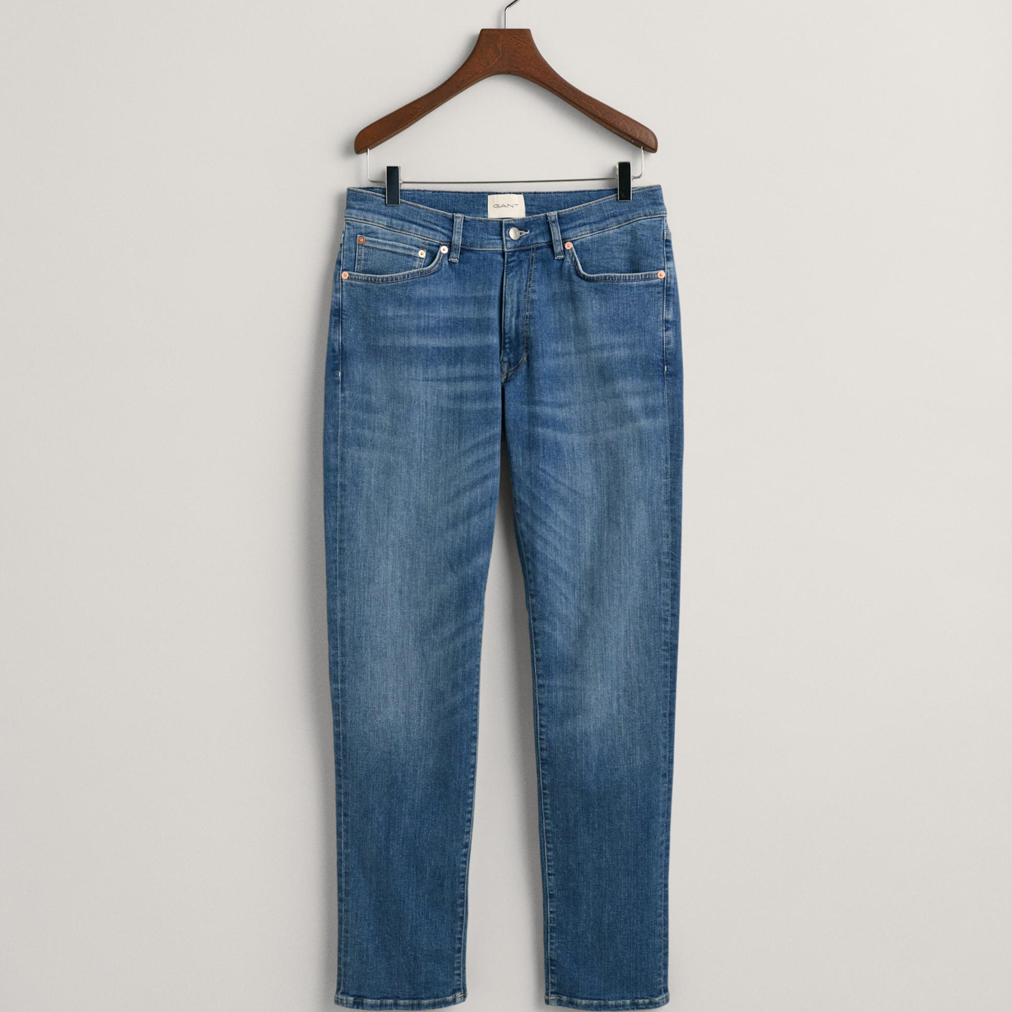 GANT Erkek Mavi Extra Slim Fit Jean Pantolon