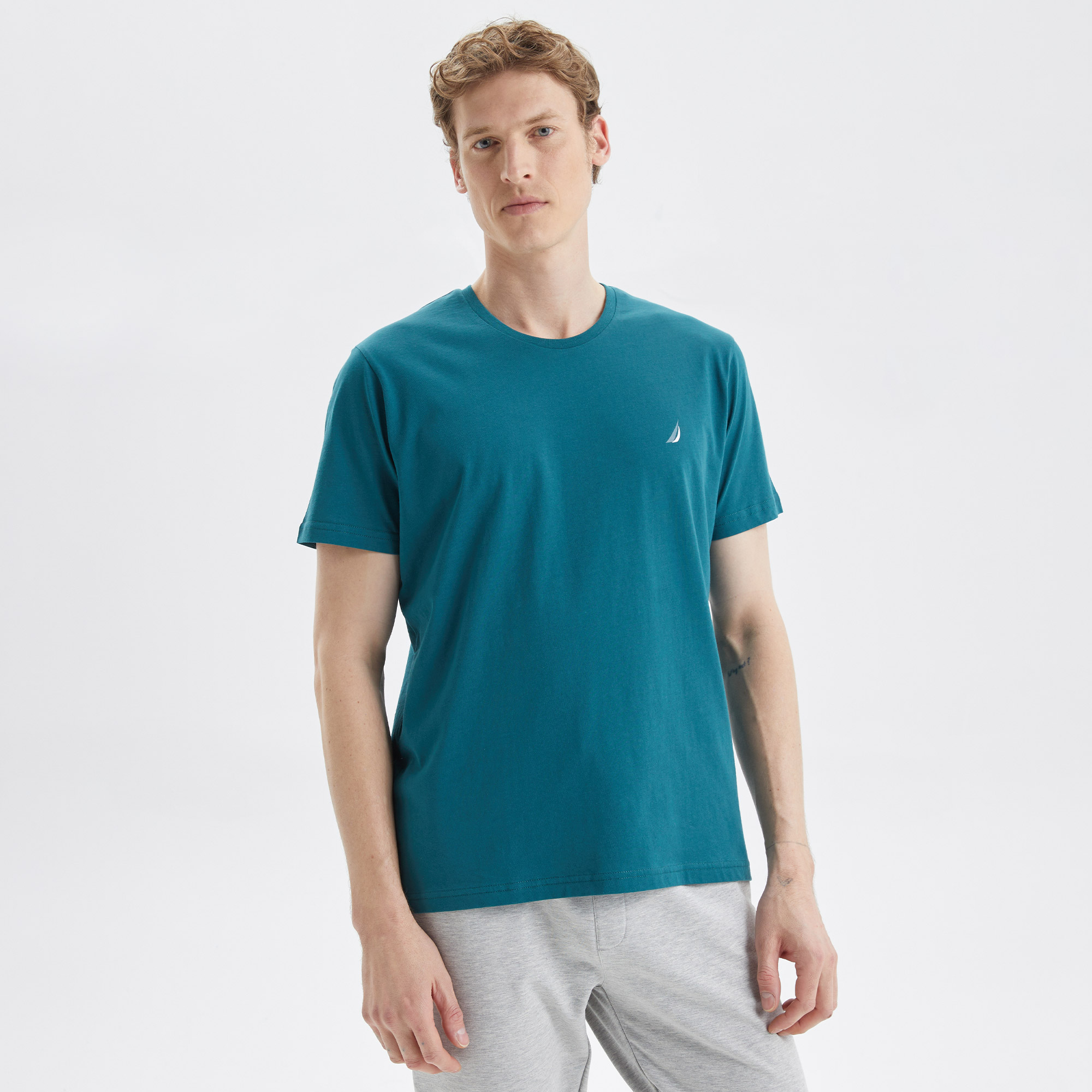  Nautica Erkek Yeşil Standart Fit T-Shirt